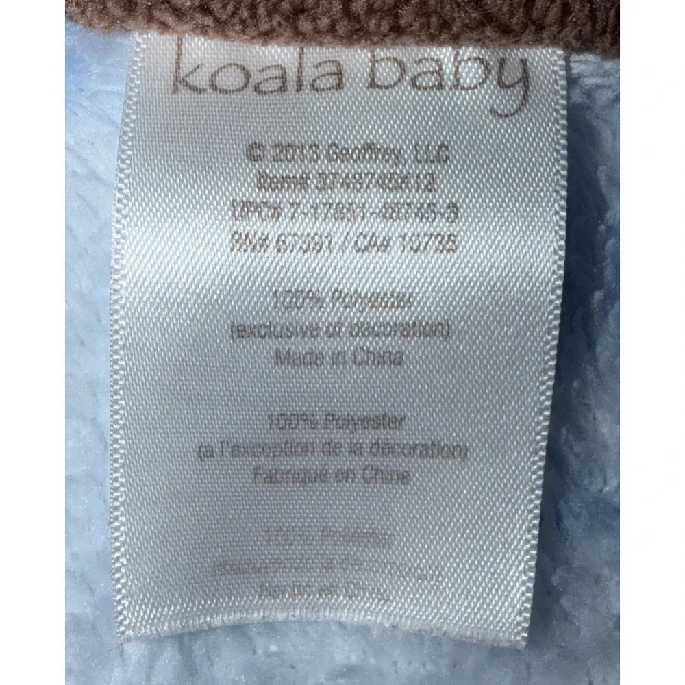 Koala‎ Baby Brown Blue Paw Print 3D Puppy Dog Baby Security Blanket Lovey Fleece